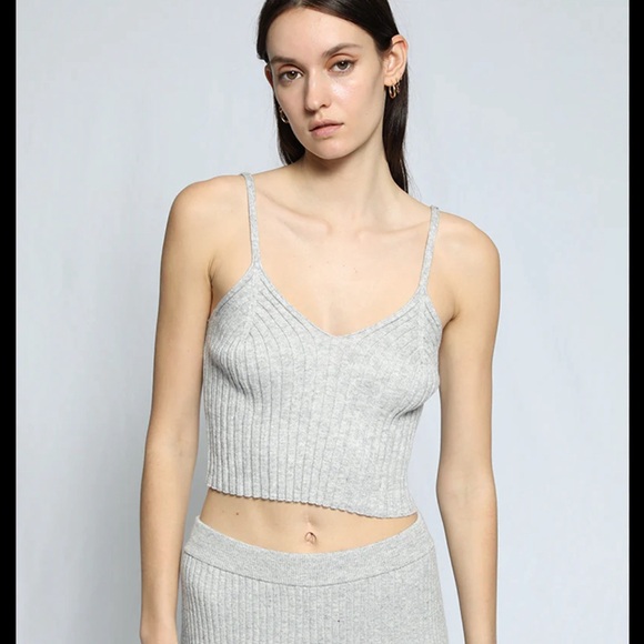 The Range Wool Blended Knit Cropped Corset Tank - Picture 1 of 8